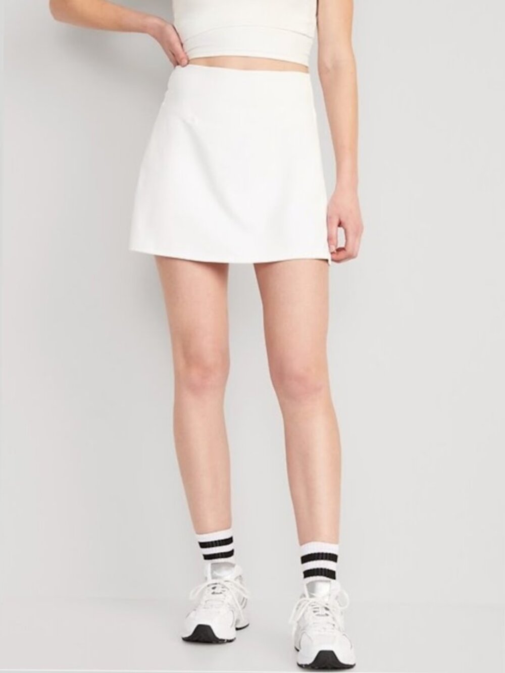 Old Navy White Tennis Skort Skirt High Waisted Women's Pickleball Medium Petite